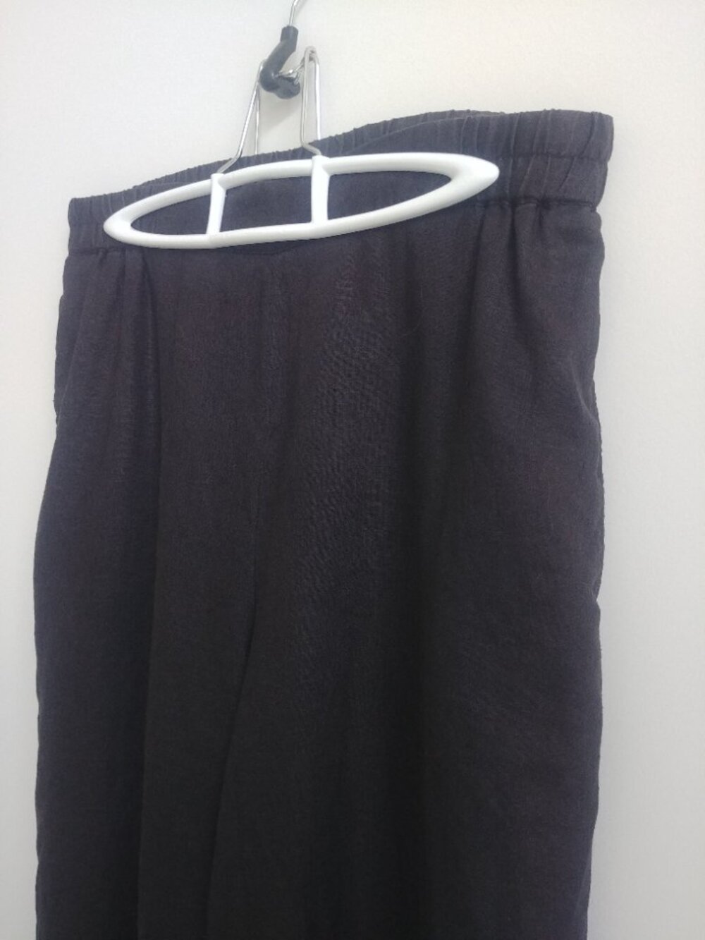 Part Two 100% linen 40 approx Medium dark grey cropped ankle pants wide leg - Picture 4 of 14